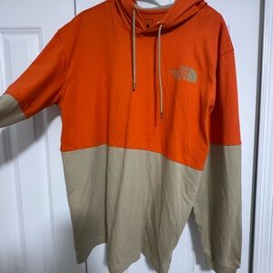 The North Face Orange and Tan Sweatshirt